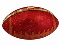 Football Shaped Red Rhinestone Clutch