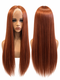 Copper Straight Lace Front Wig – Synthetic Hair