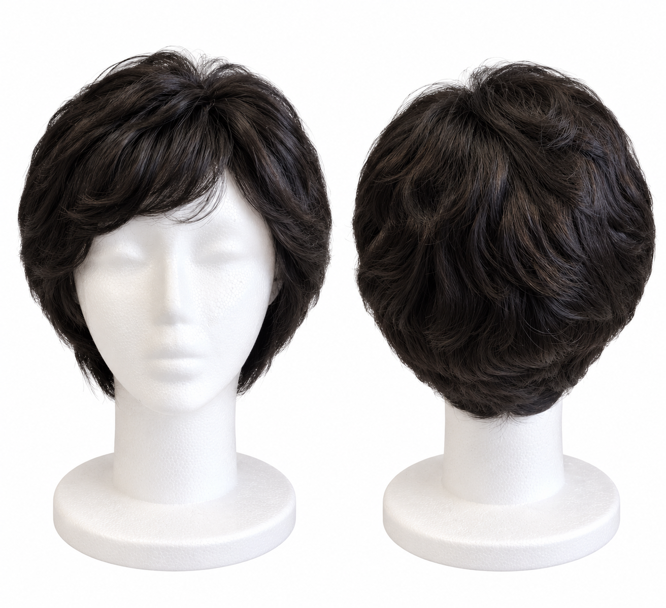 Short Black Layered Pixie Wig – Human Hair