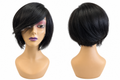 Black Short Side-Swept Bob Wig