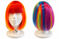 Bright Orange & Yellow Bob Wig with Bangs – Synthetic Hair