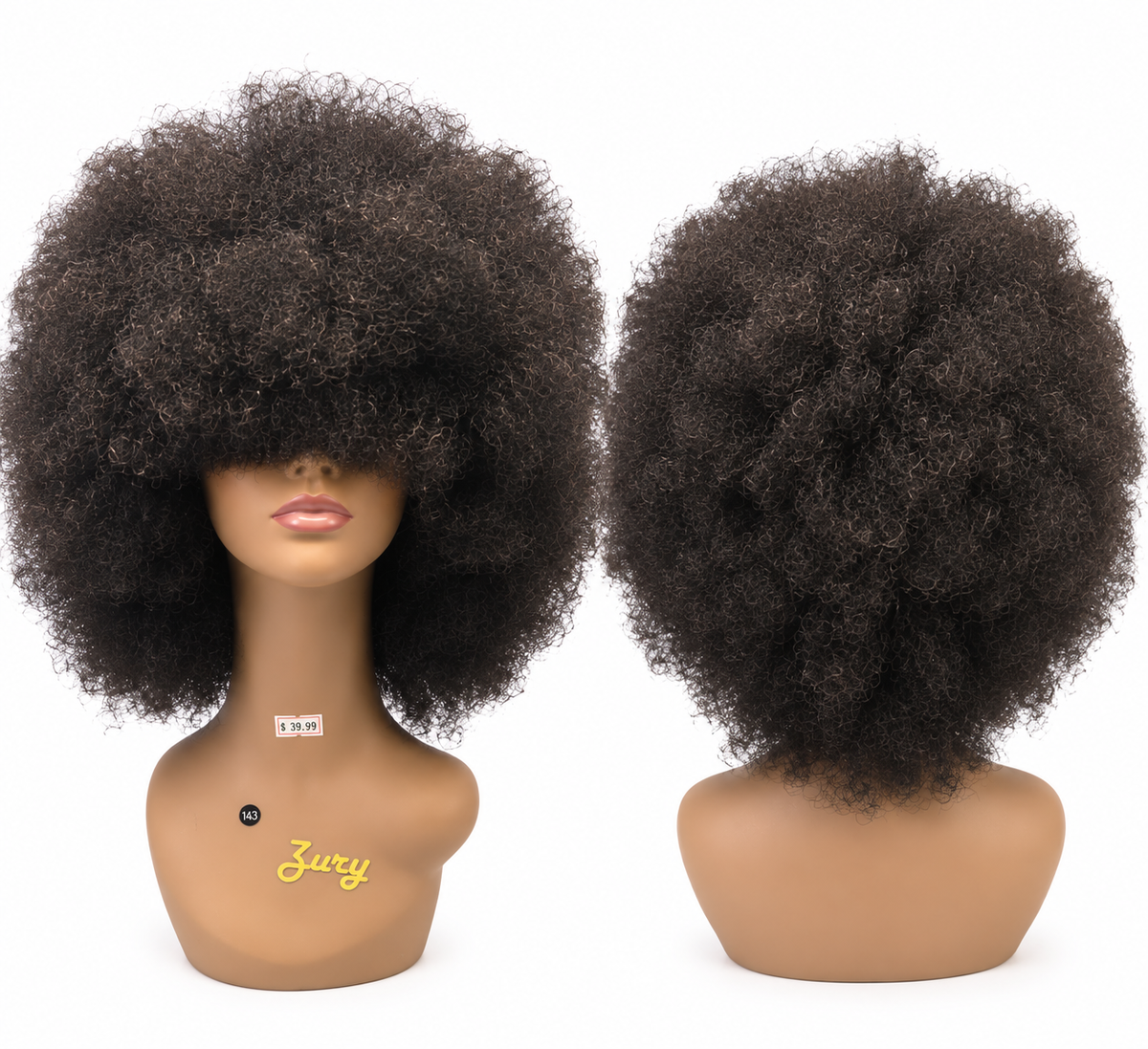 Black Natural Afro Synthetic Wig – Full Voluminous Curls