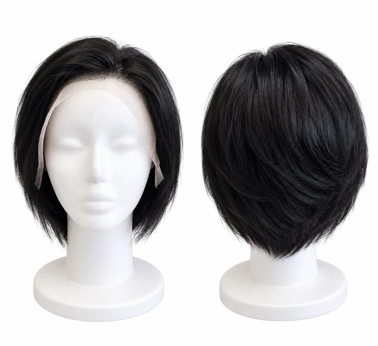 Short Black Bob Lace Front Wig – Human Hair