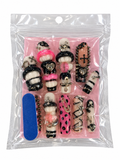 Black & Pink Punk Mushroom Nail Set