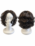 Black Short Wavy Bob Wig – Synthetic Hair