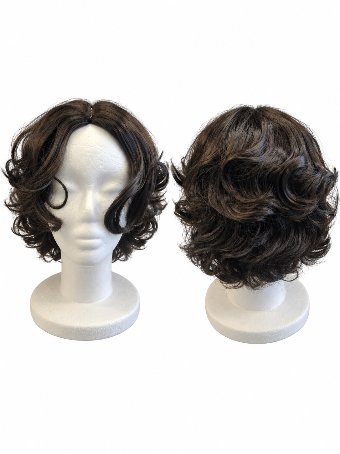 Black Short Wavy Bob Wig – Synthetic Hair