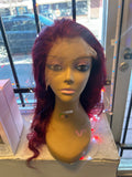 Burgundy Wine Red Human Hair Lace Front Wig