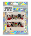 Red & Black Glam Rhinestone Press-On Nails – Long