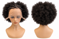 6 Inch Human Hair Curly Afro Lace Front Wig with Braided Detail