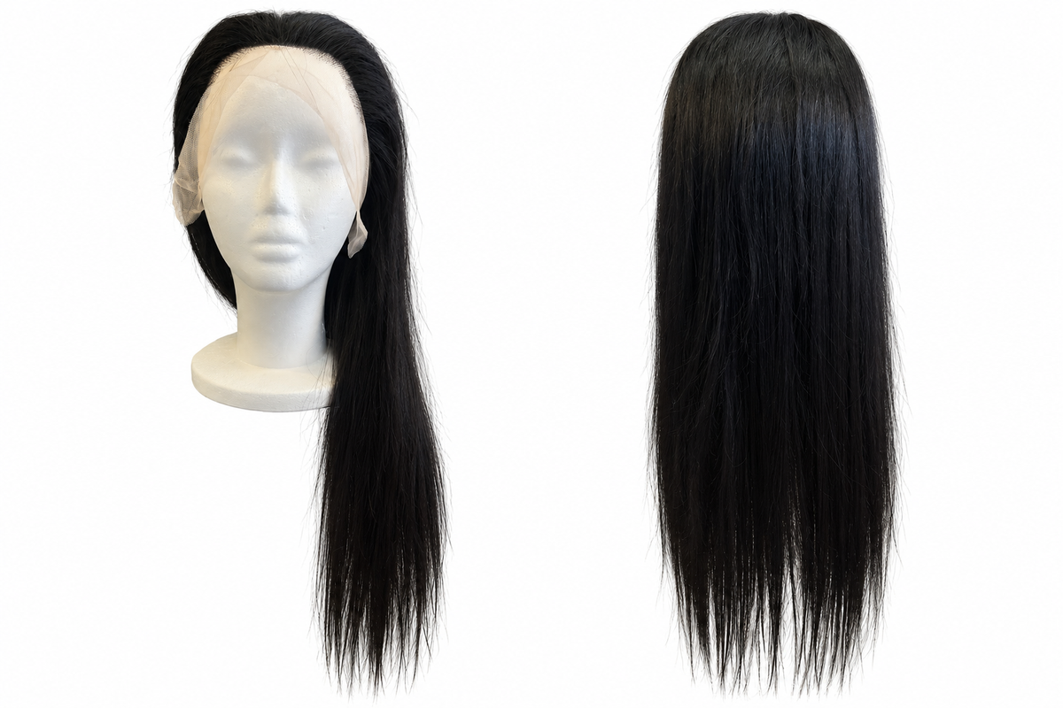 Long Black Straight Lace Front Wig – Human Hair