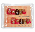 Pink & Gold Embellished Press-On Nails – Rhinestone Nail Set