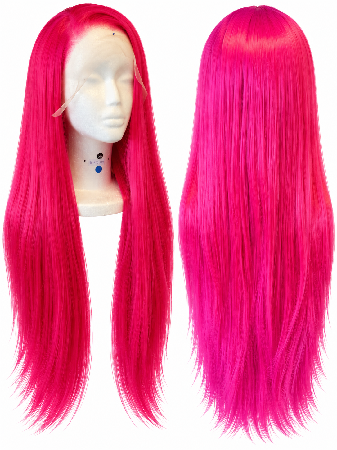 26” Pink Straight Synthetic Lace Front Wig