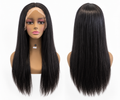 Black Long Straight Lace Front Wig – Synthetic Hair