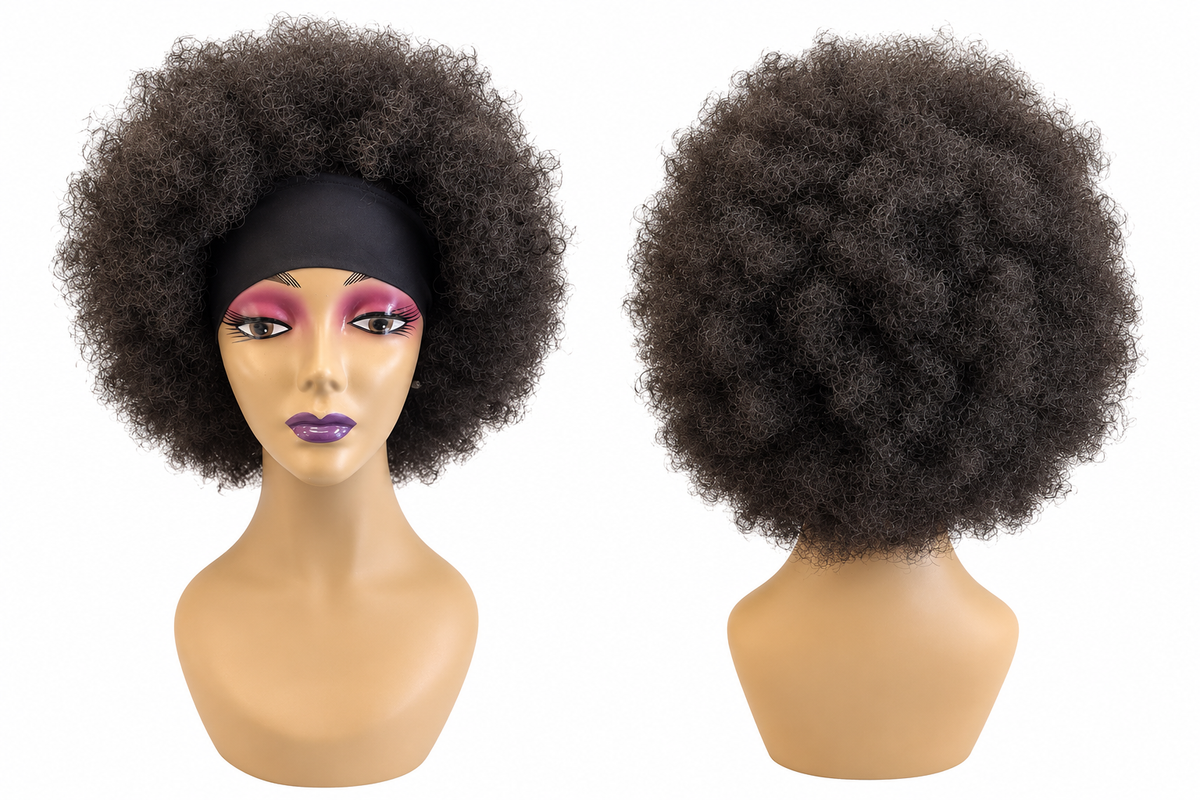 Black Human Hair Afro Wig