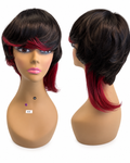 Black & Red Short Layered Synthetic Wig