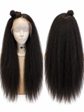 Long Black Wavy Lace Front Wig-Human Hair