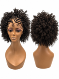 Synthetic Hair Curly Afro Lace Wig – Braided Front