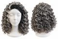 Gray & Black Curly Headband Wig – Synthetic Hair