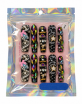 Black & Gray Rhinestone Press-On Nails – Glamorous Nail Art Set