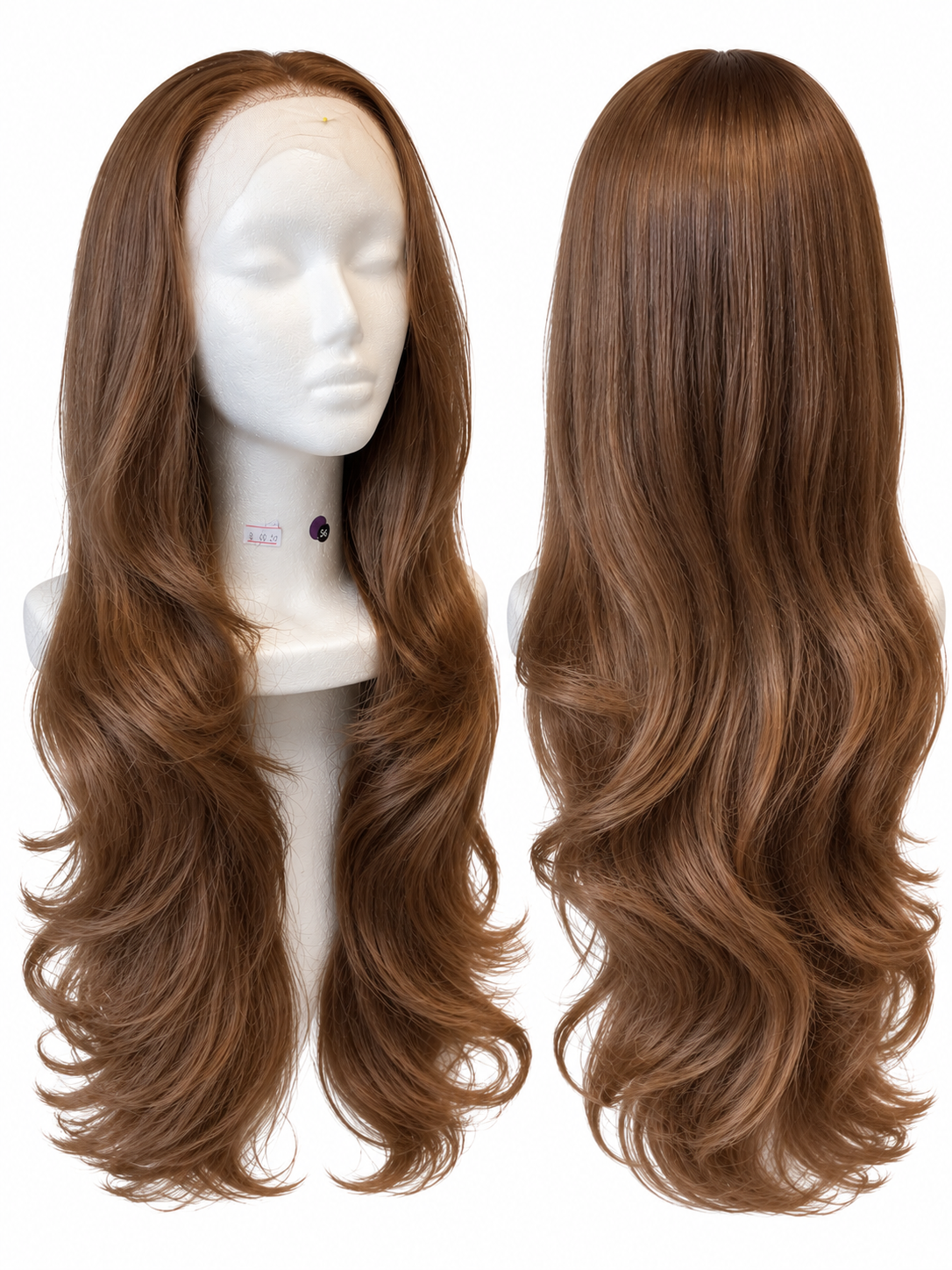 26” Brown Long Wavy Synthetic Lace Front Wig
