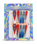 Red & Blue Rhinestone Press-On Nails