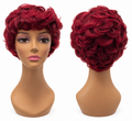 Red Burgundy Short Curly Synthetic Wig – Classic Pixie Style