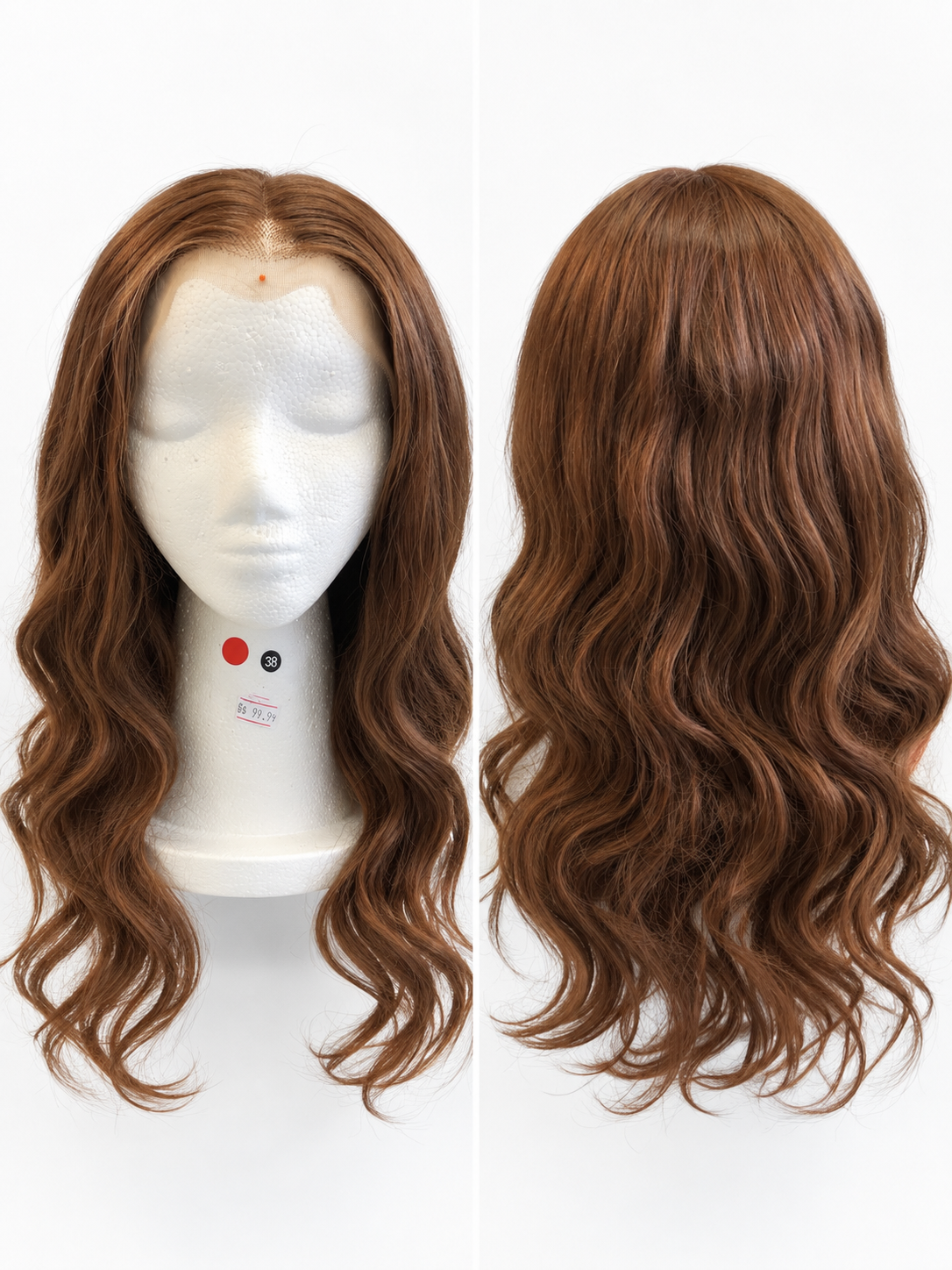 Medium Brown Long Wavy Lace Front Wig – Human Hair