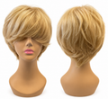 Short Blonde Human Hair Wig – Layered Pixie Cut