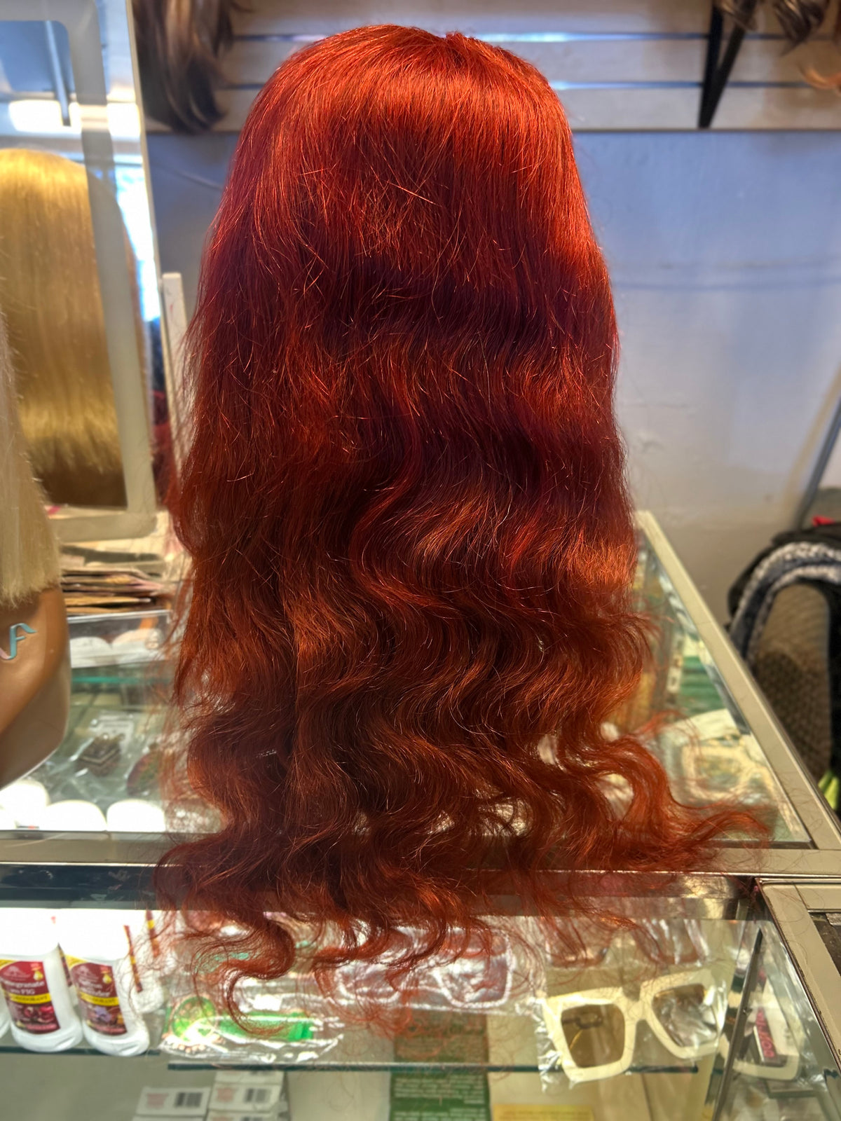 Red wig human hair