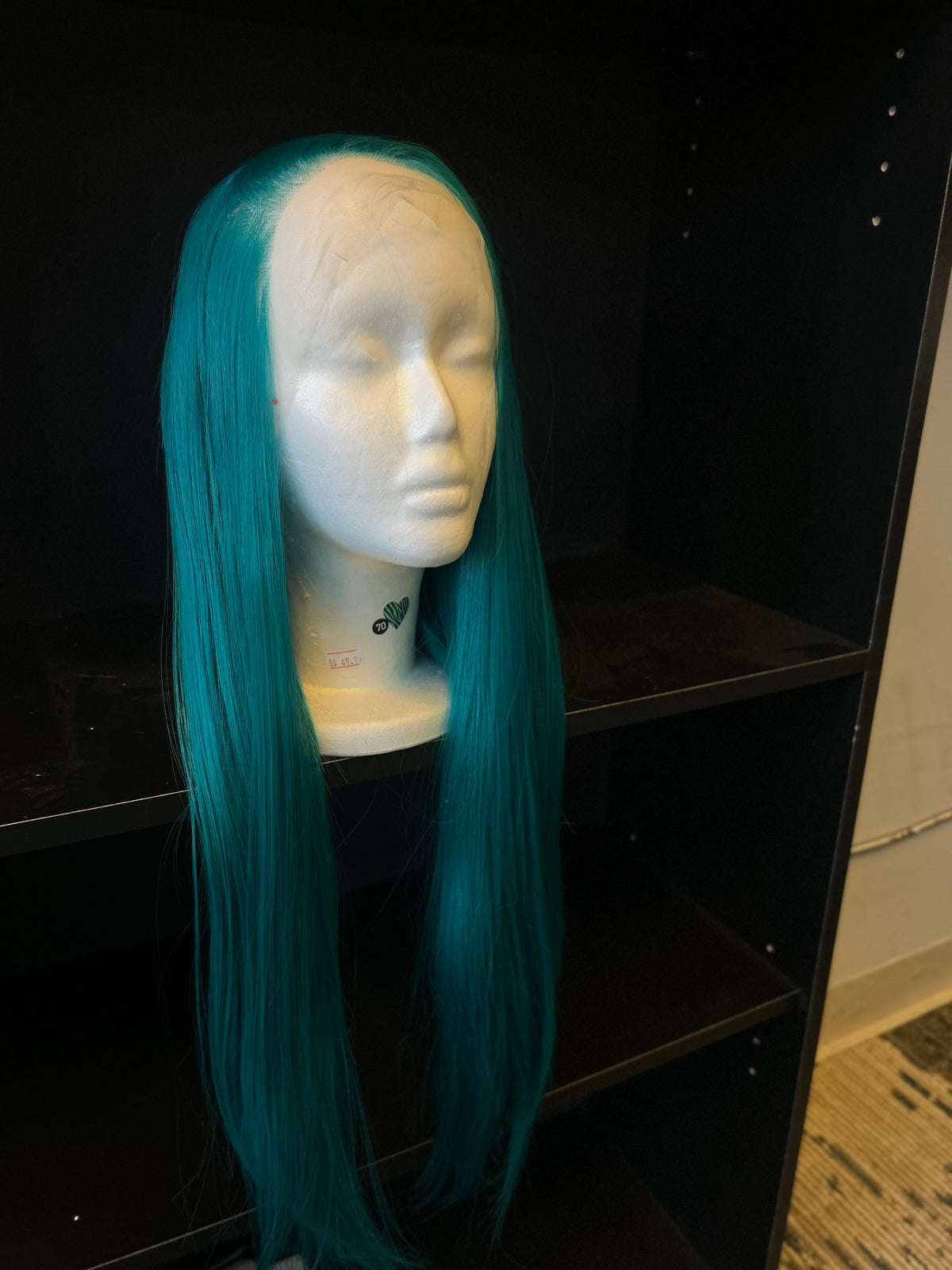 Teal Blue Straight Lace Front Wig – Synthetic – 26 Inch