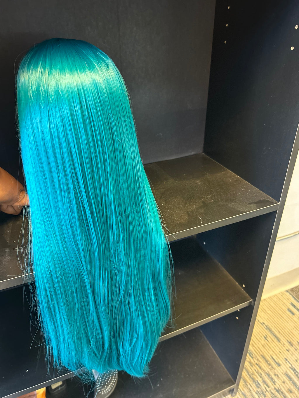 Teal Blue Straight Lace Front Wig – Synthetic – 26 Inch