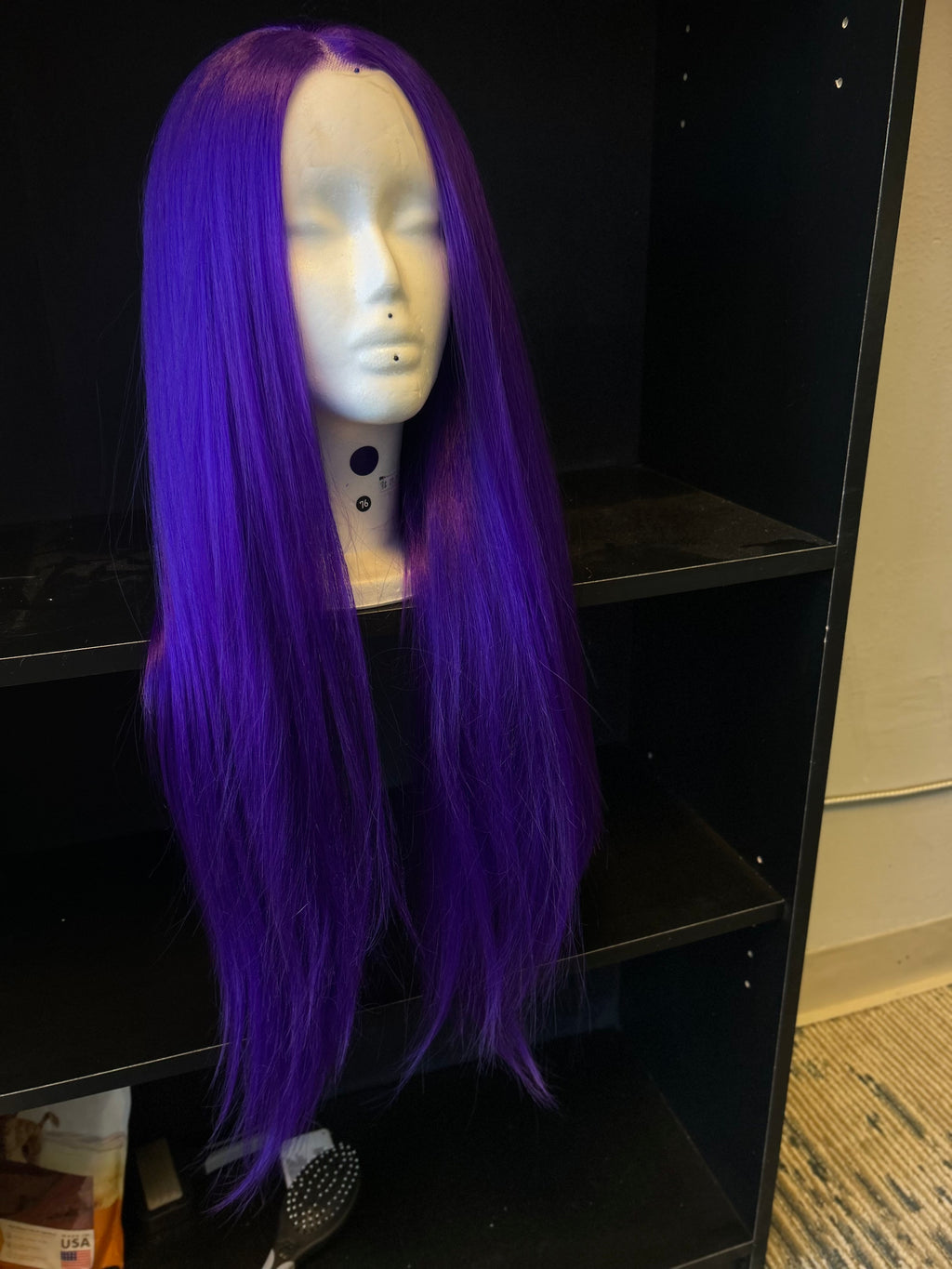 26 Inch Long Purple Synthetic Lace Front Wig – Straight Hair