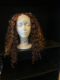Synthetic Curly Wig – Highlighted Brown – 22 Inch