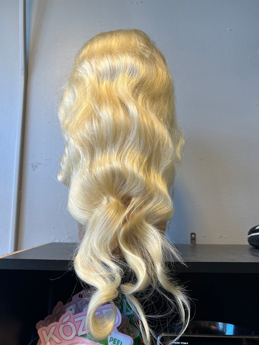 26” Blonde Human Hair Lace Front Wig – Long Wavy Style