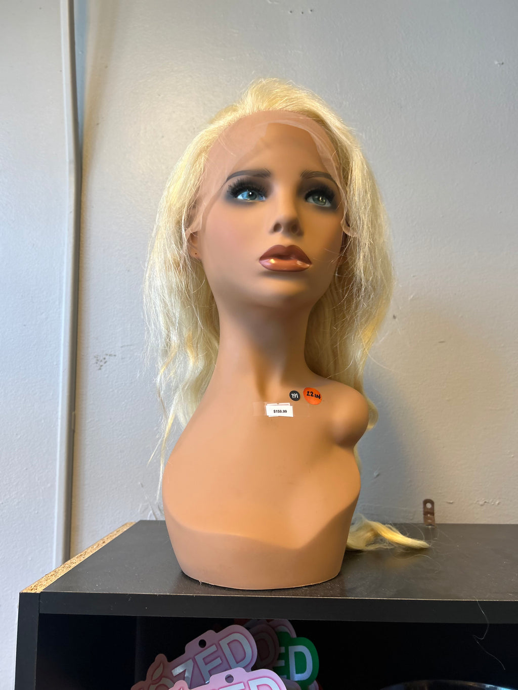 26” Blonde Human Hair Lace Front Wig – Long Wavy Style
