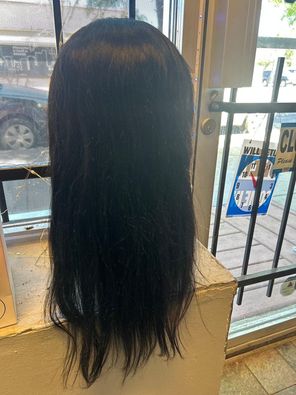 24” Black Lace Front Wig – Long Layered Style